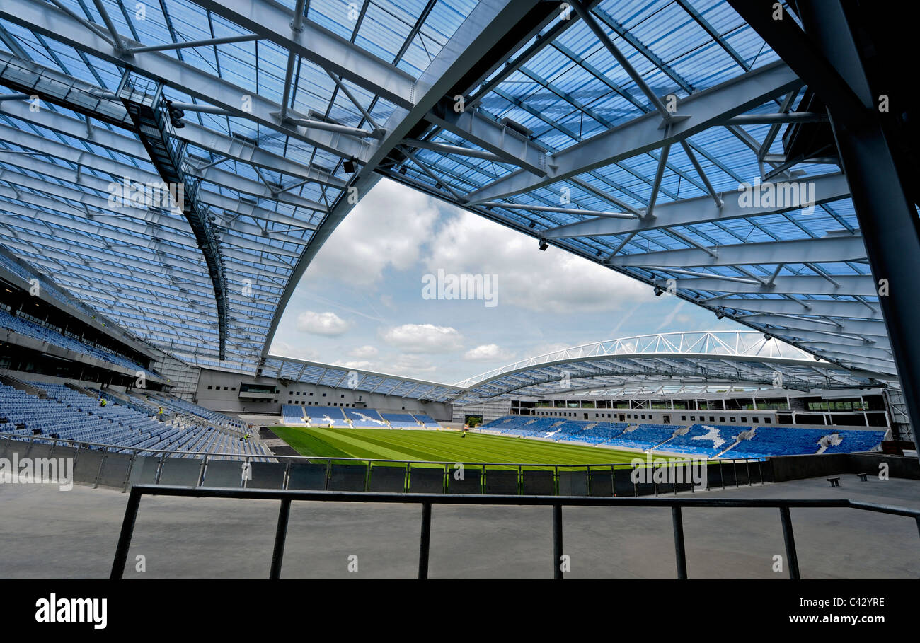 Bald aufgedeckt zu Amex Gemeinde Stadion die neue Heimat für Brighton und Hove Albion Football Club. Stockfoto