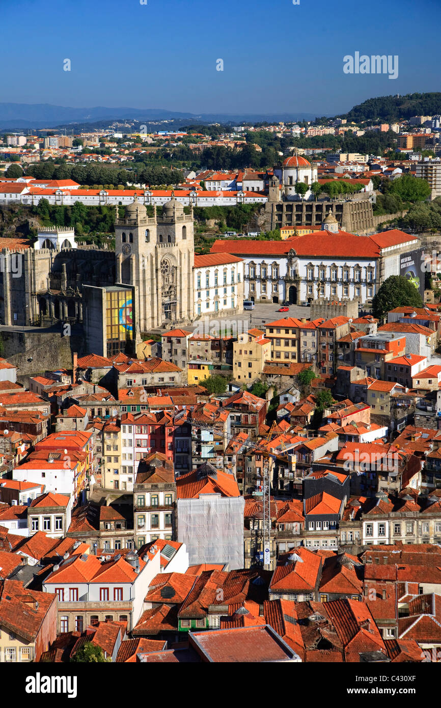 Dächer und Luftbild von Porto Altstadt (UNESCO Weltkulturerbe), Portugal Stockfoto