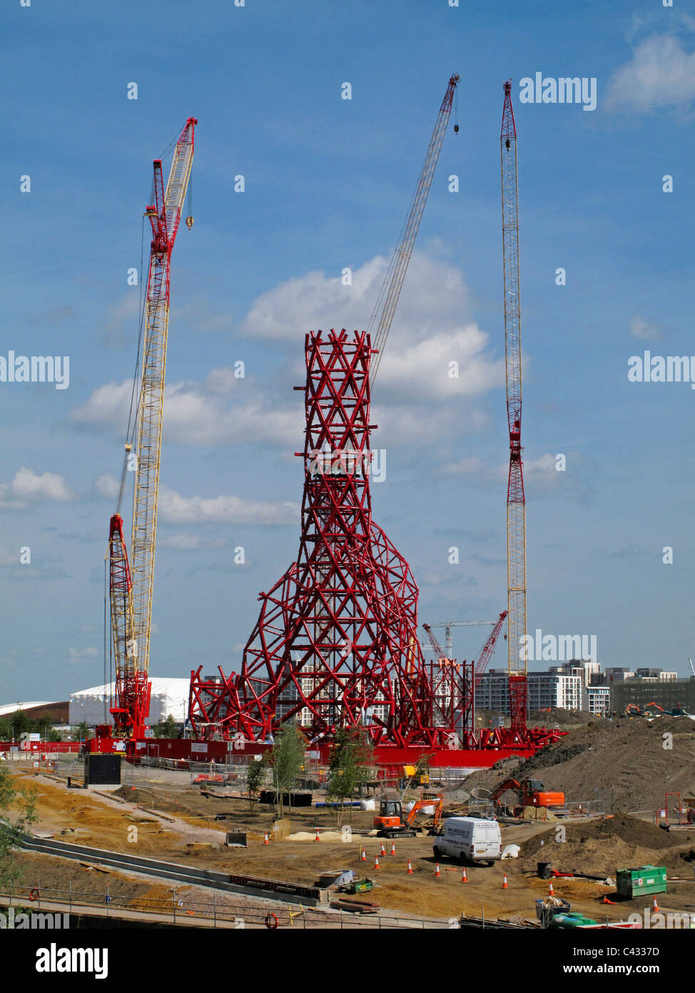 ArcelorMittal Orbit, Anishs Skulptur im Bau an der Olympiade 2012 in London Website, Stratford, London, England Stockfoto