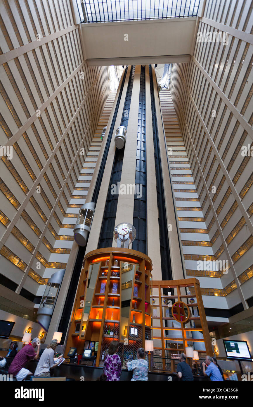 Lobby, New York Marriott Marquis Times Square in Manhattan, New York City Stockfoto