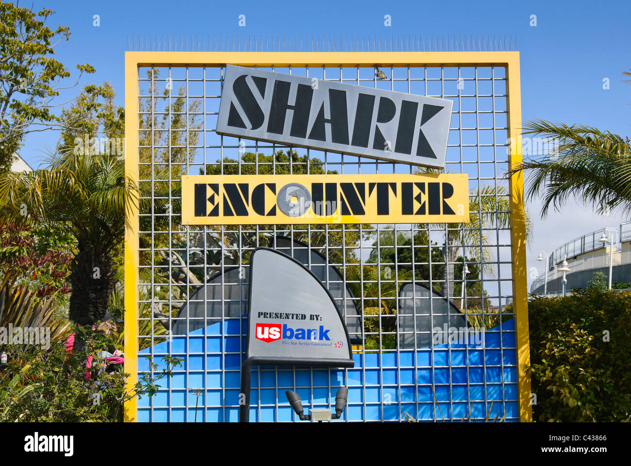 Die sehr beliebte Shark Encounter zeigen in SeaWorld. Stockfoto