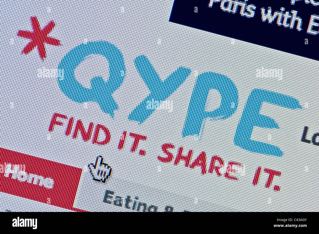 Nahaufnahme von Qype Logo wie auf ihrer Website zu sehen. (Nur zur redaktionellen Verwendung: print, TV, e-Book und redaktionelle Webseite). Stockfoto