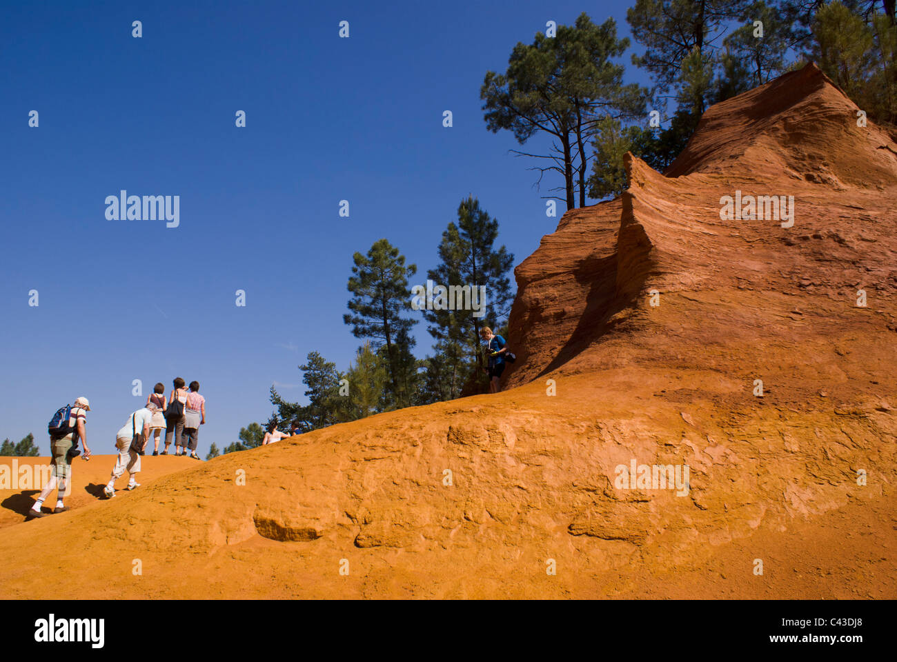 Sentier des Ocres (Ocker Trail), Roussillon, Vaucluse, Frankreich Stockfoto