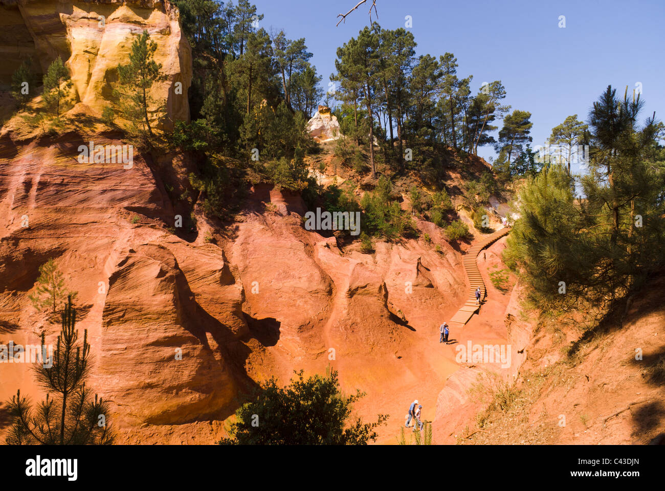 Sentier des Ocres (Ocker Trail), Roussillon, Vaucluse, Frankreich Stockfoto