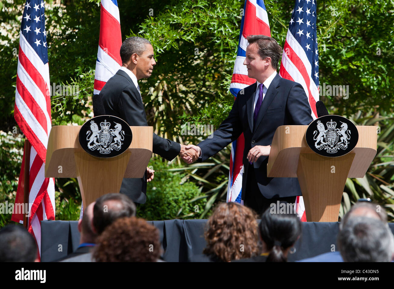 Präsident Barack Obama und David Cameron Stockfoto