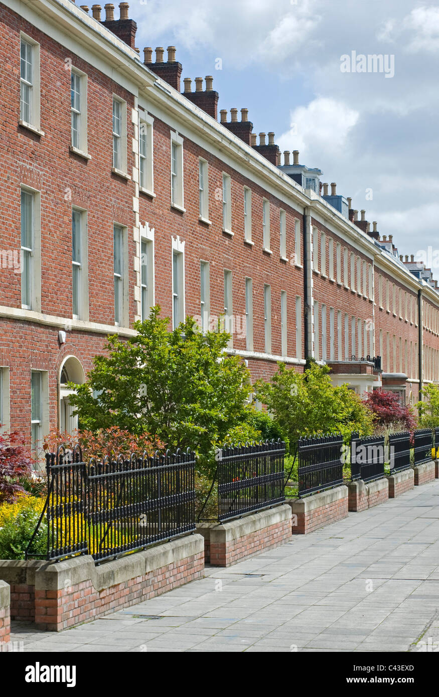 Georgische Terrasse am Universitätsplatz, Belfast. Stockfoto
