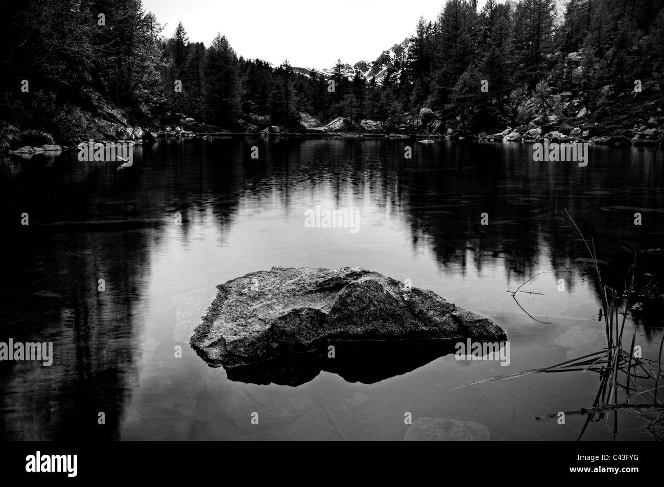 Alpe Devero, Alpen, Italien. Bergsee. Stockfoto