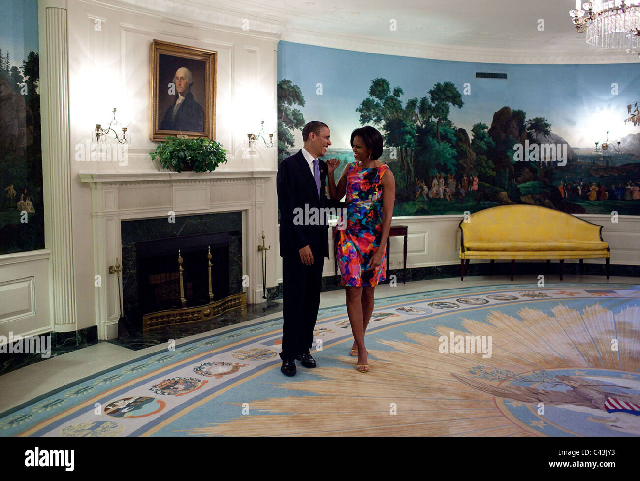 Präsident Barack Obama mit First Lady Michelle Obama Stockfoto