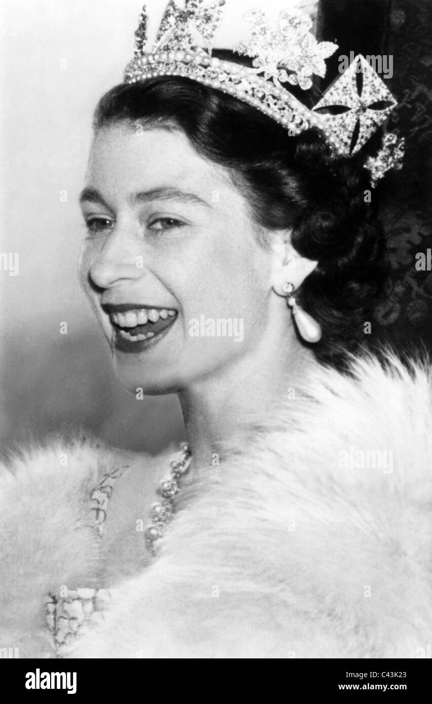 Königin ELIZABETH II. königliche Familie Königin von ENGLAND 1. Juni 1953 VERSANDZEITEN Datum Stockfoto