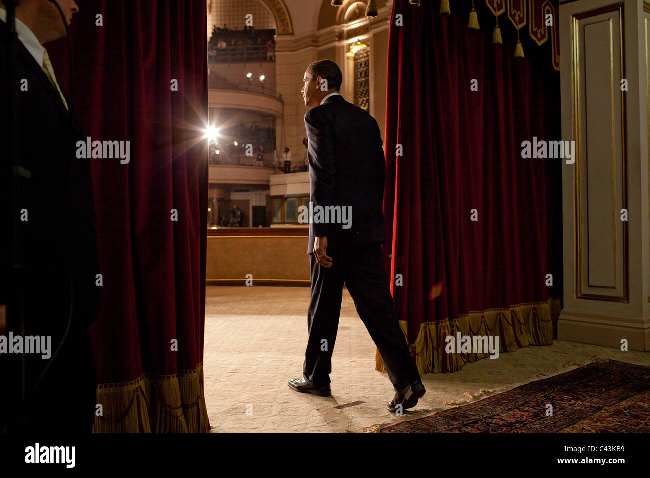 Präsident Barack Obama spricht an der Universität Kairo in Kairo Stockfoto