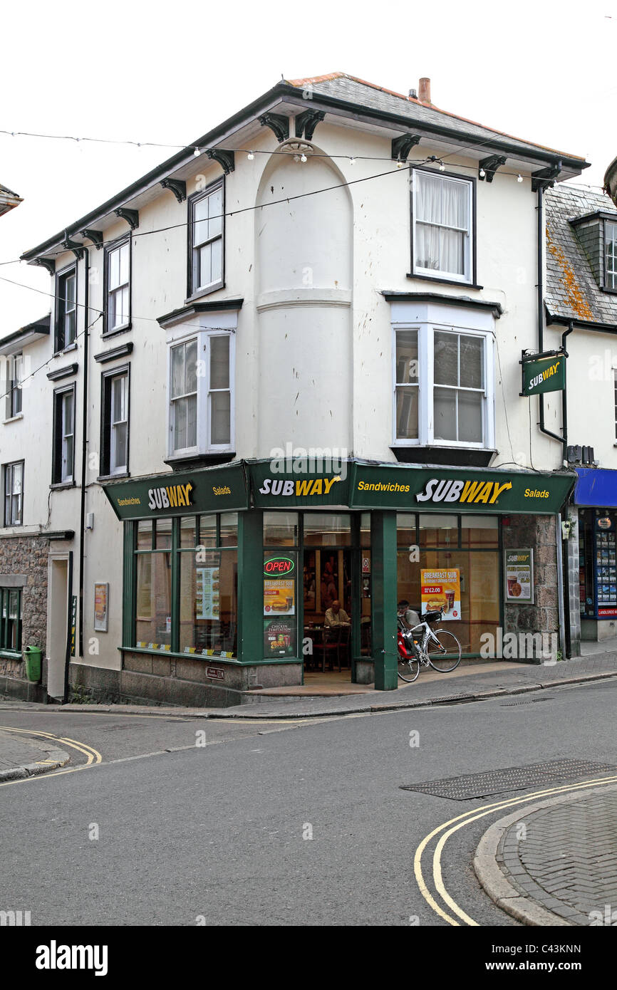 St Ives High Street Läden Stockfoto