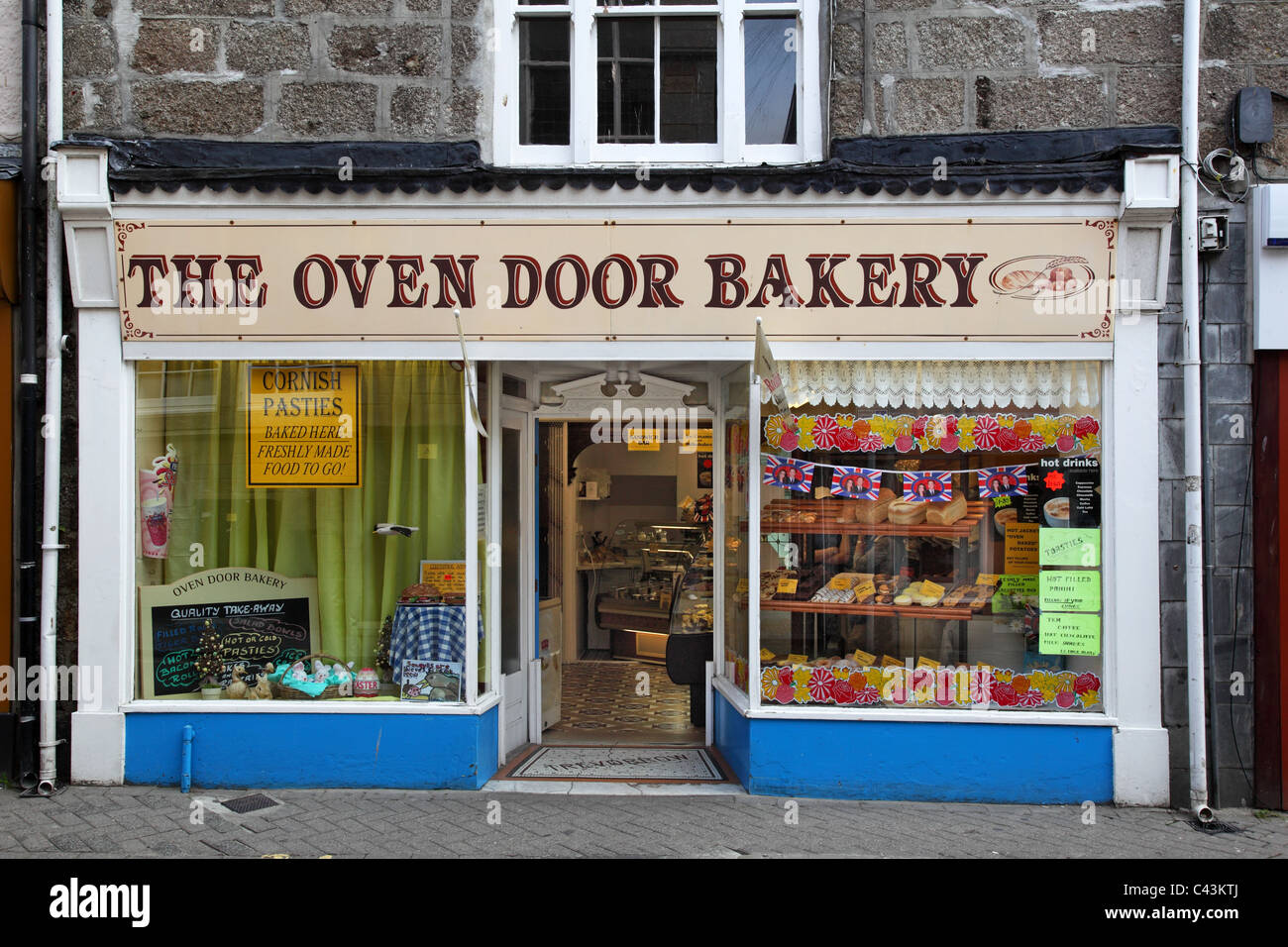 St Ives High Street Läden Stockfoto