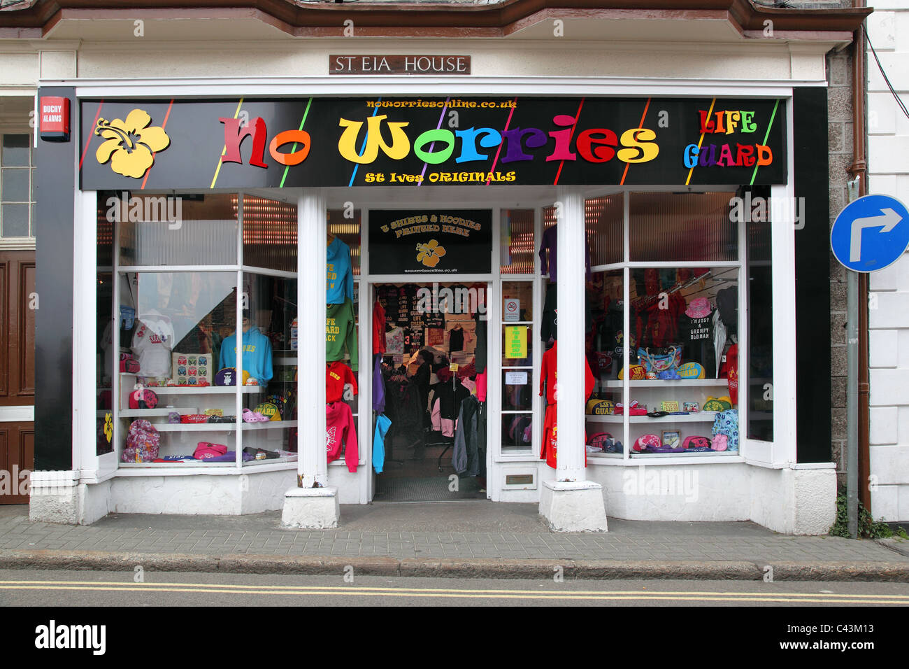 St Ives High Street Läden Stockfoto