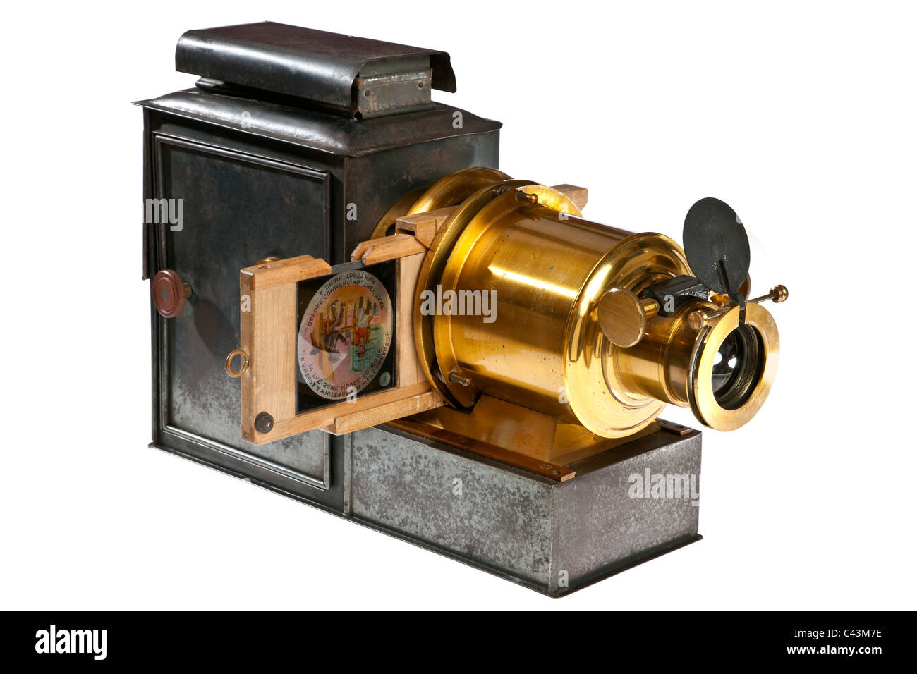 Laterna Magica-Dia-Projektor 19. Jahrhundert JMH4931 Stockfoto