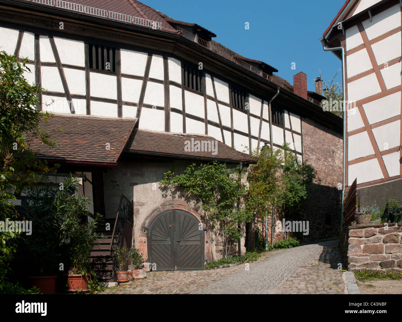 Gebäude, abgewinkelt, Gasse, Gernsbach, Schwarzwald, Baden-Württemberg, Deutschland, Europa Stockfoto