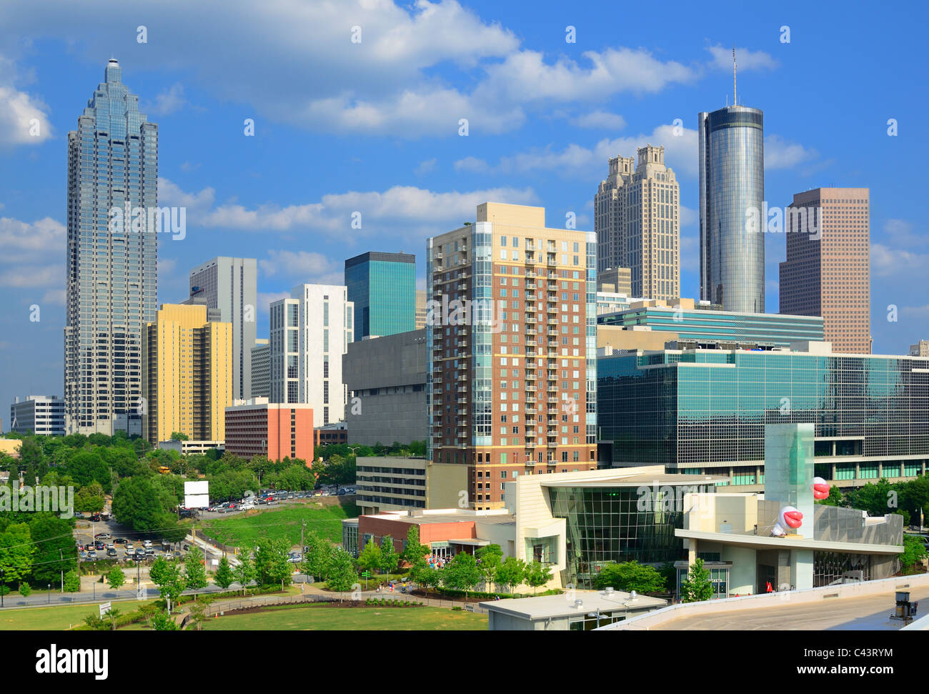 Skyline der Innenstadt von Atlanta, Georgia. Stockfoto