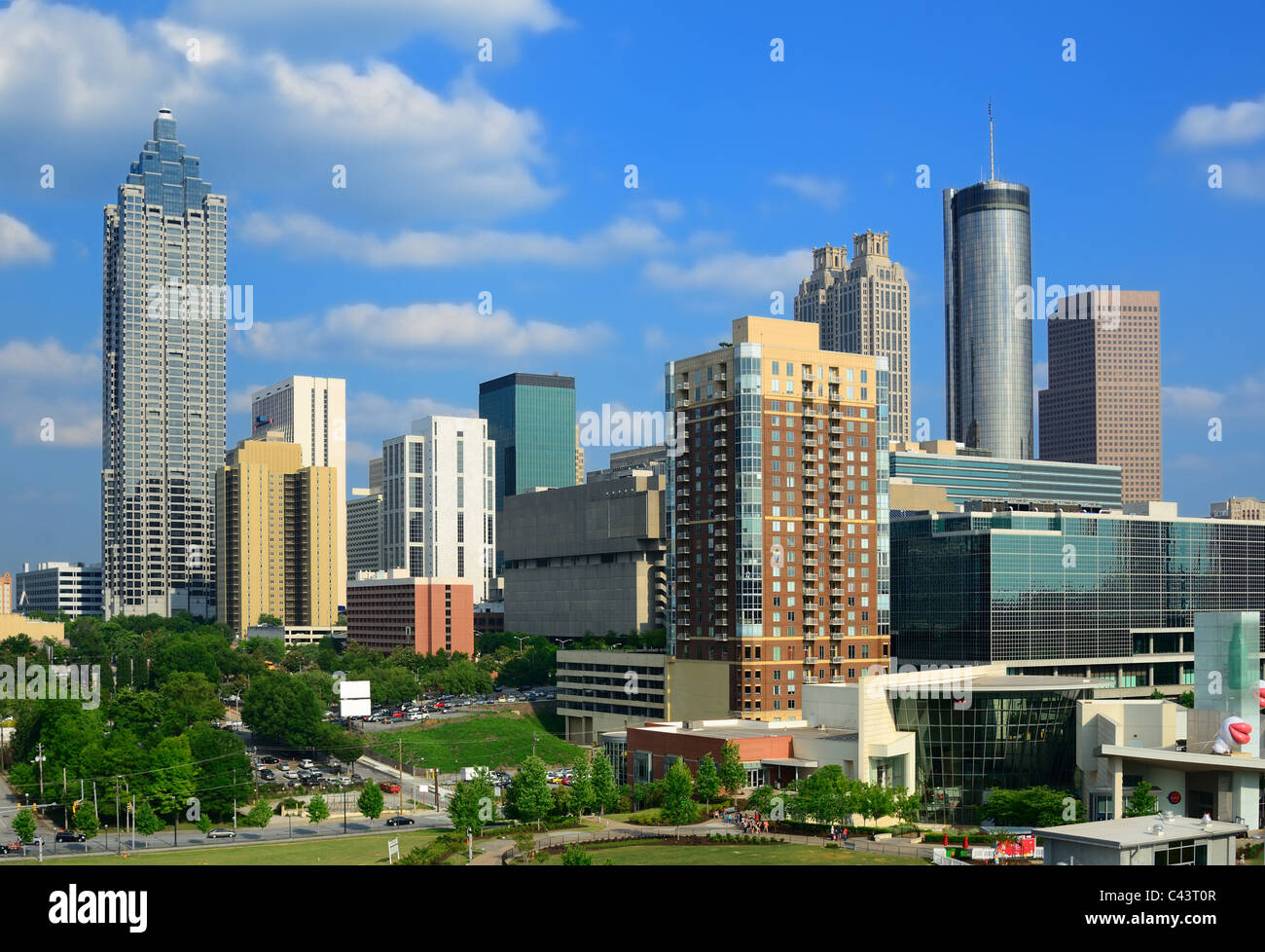 Skyline der Innenstadt von Atlanta, Georgia. Stockfoto