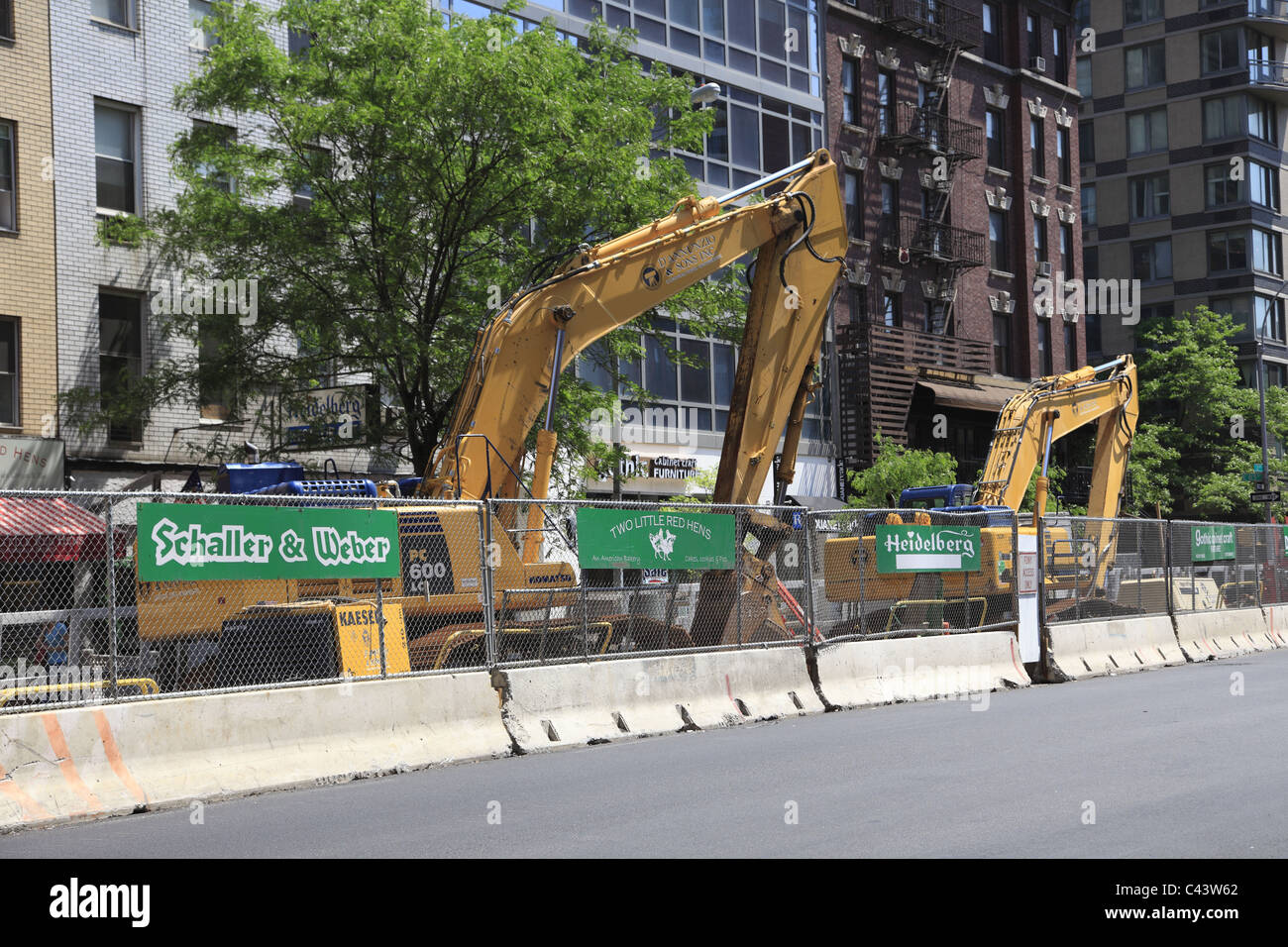 Bau der Second Avenue Subway, Upper East Side, Manhattan, New York City, USA Stockfoto