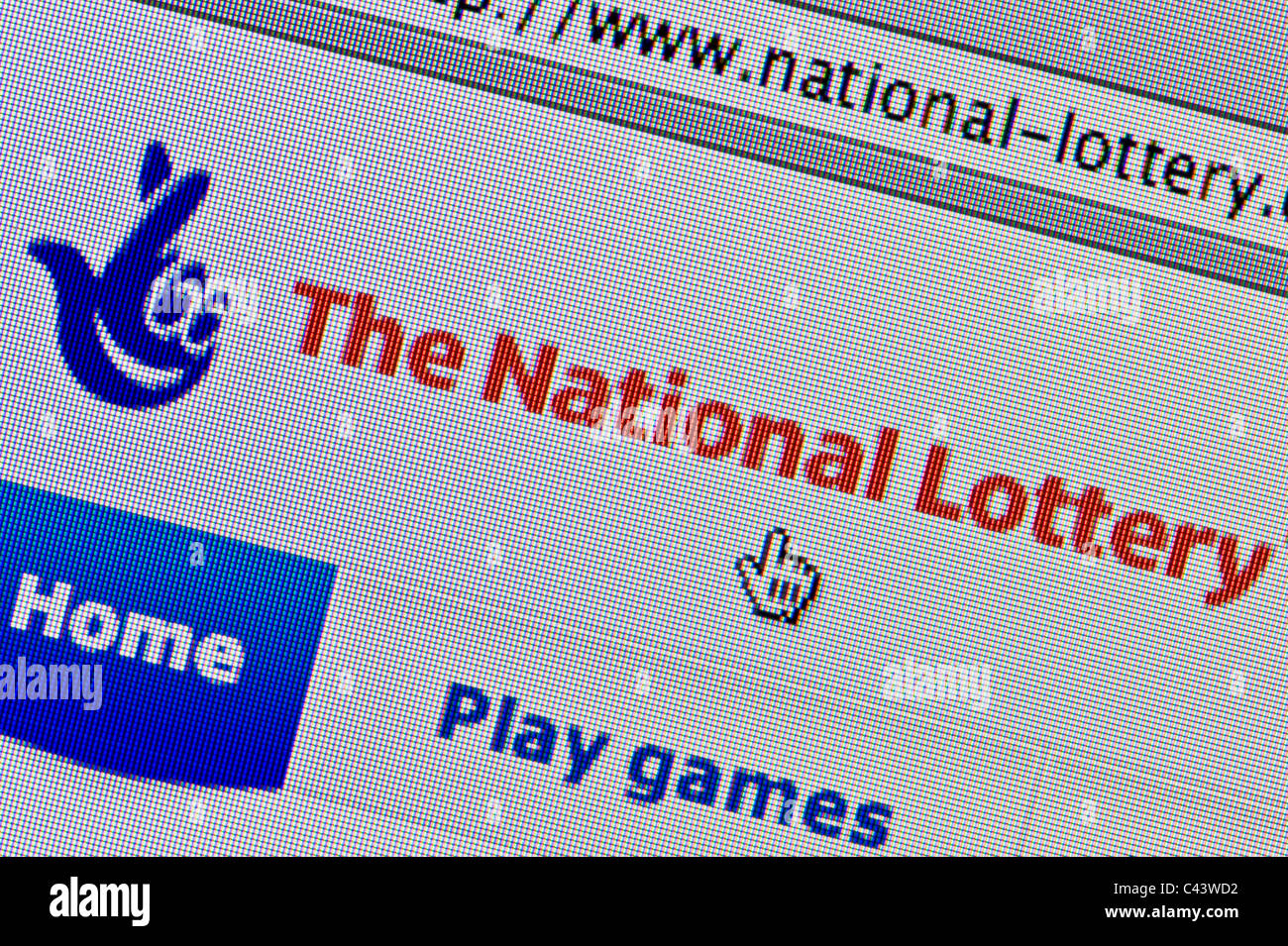Nahaufnahme von der National Lottery-Logo, wie auf ihrer Website zu sehen. (Nur zur redaktionellen Verwendung: print, TV, e-Book und redaktionelle Webseite). Stockfoto