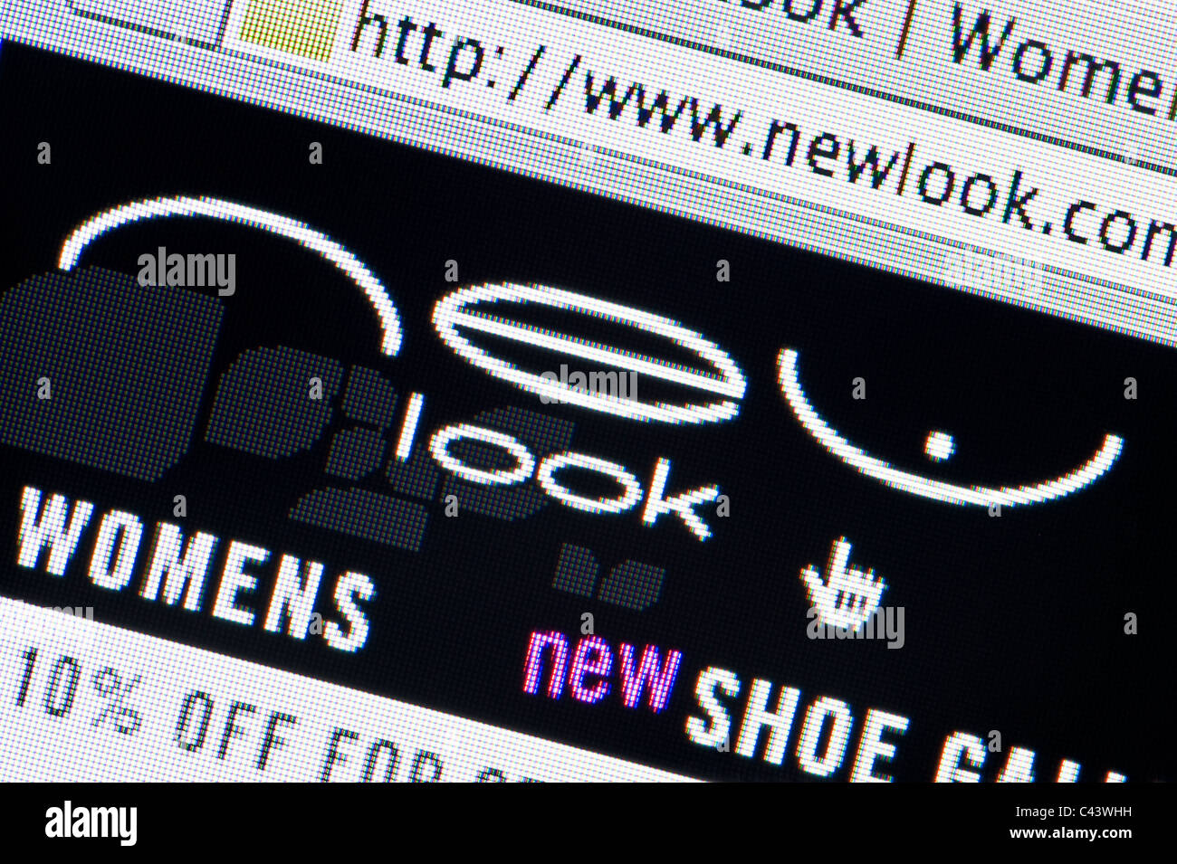 Nahaufnahme von New Look Logo wie auf ihrer Website zu sehen. (Nur zur redaktionellen Verwendung: print, TV, e-Book und redaktionelle Webseite). Stockfoto