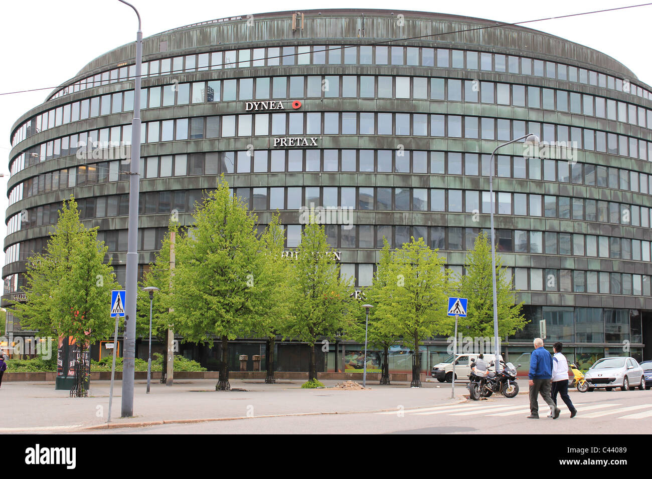 Das Rundhaus 'Ympyrätalo' in Hakaniemi, Helsinki. Stockfoto