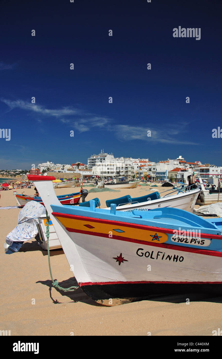 Blick auf das Strandresort, Armação de Pêra, Gemeinde Silves, Region Algarve, Portugal Stockfoto