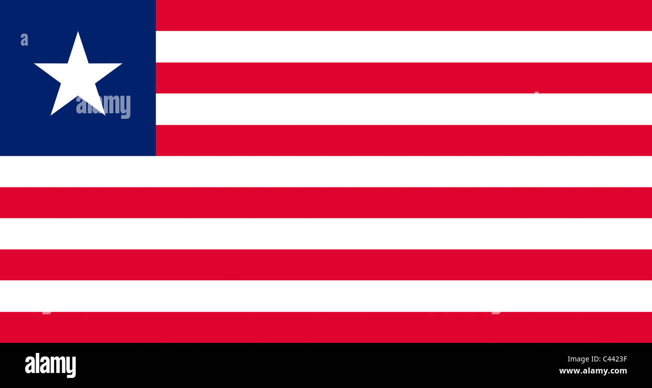 Flagge von Liberia Stockfoto