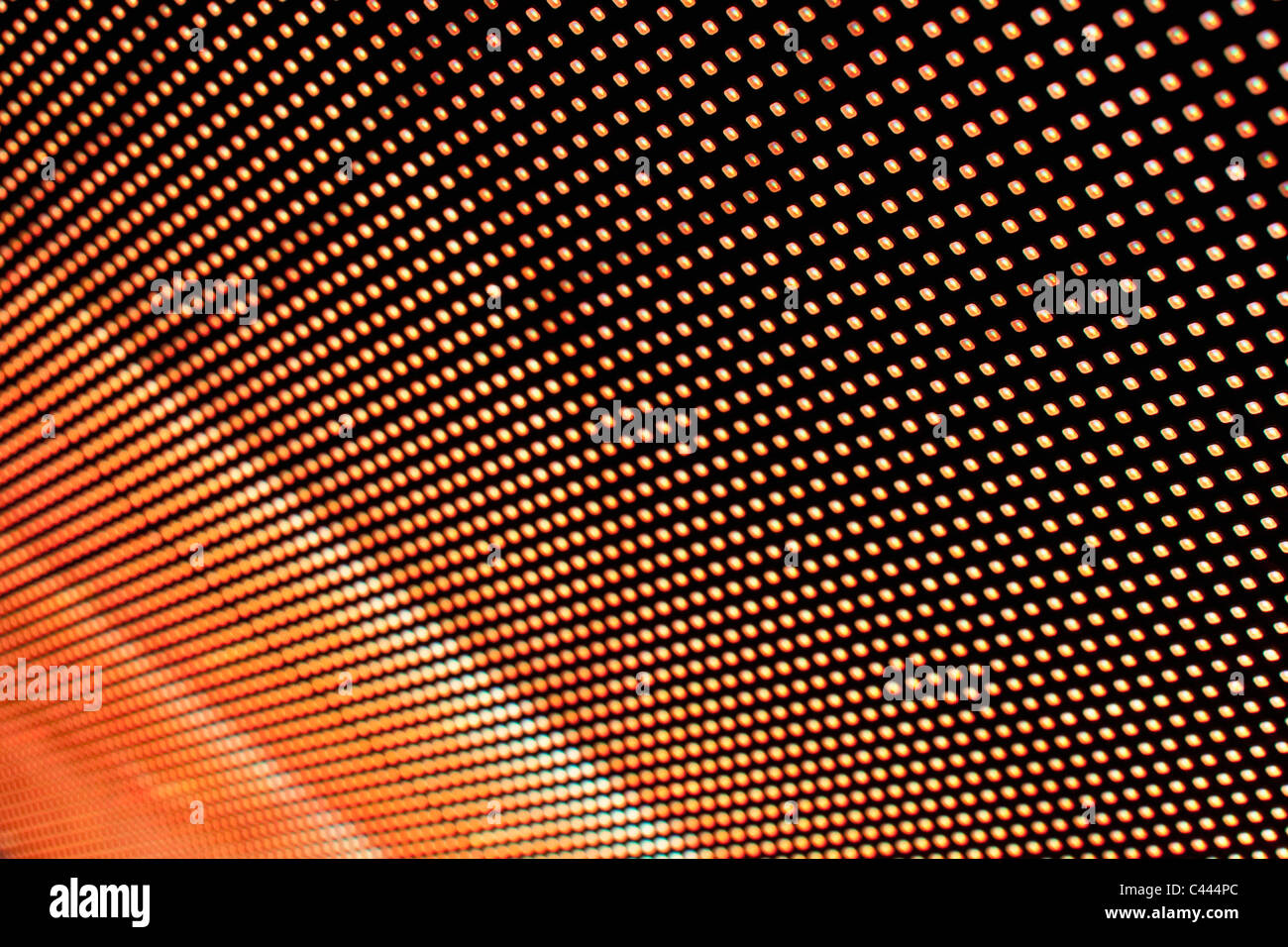 Close-up, full Frame von leuchtenden Farben auf eine LED-Anzeige Stockfoto