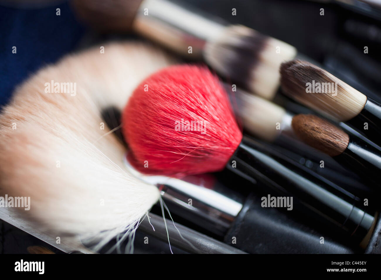 Detail der ein professionelles Make-up Pinsel set Stockfoto