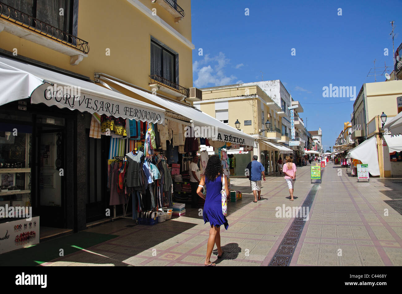 Rua Dr. Teófilo Braga, Vila Real de Santo António, Region Distrikt Faro, Algarve Portugal Stockfoto