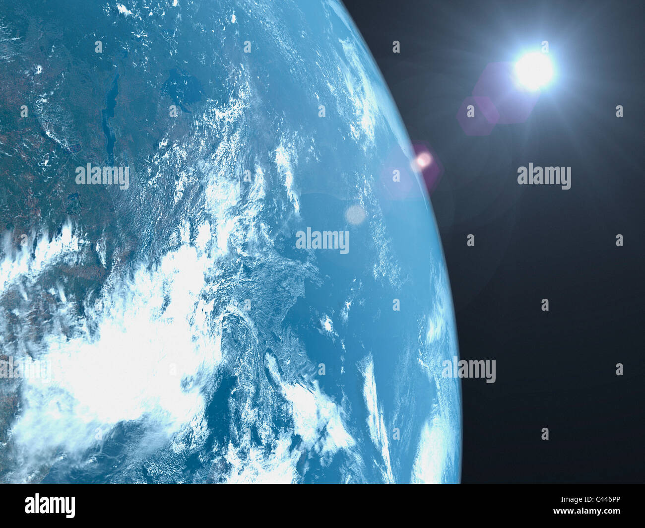 Planetenerde, Satelliten-Ansicht Stockfoto
