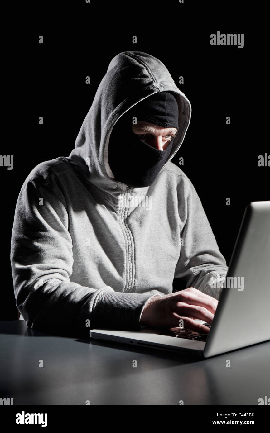 Ein Computerhacker Stockfoto