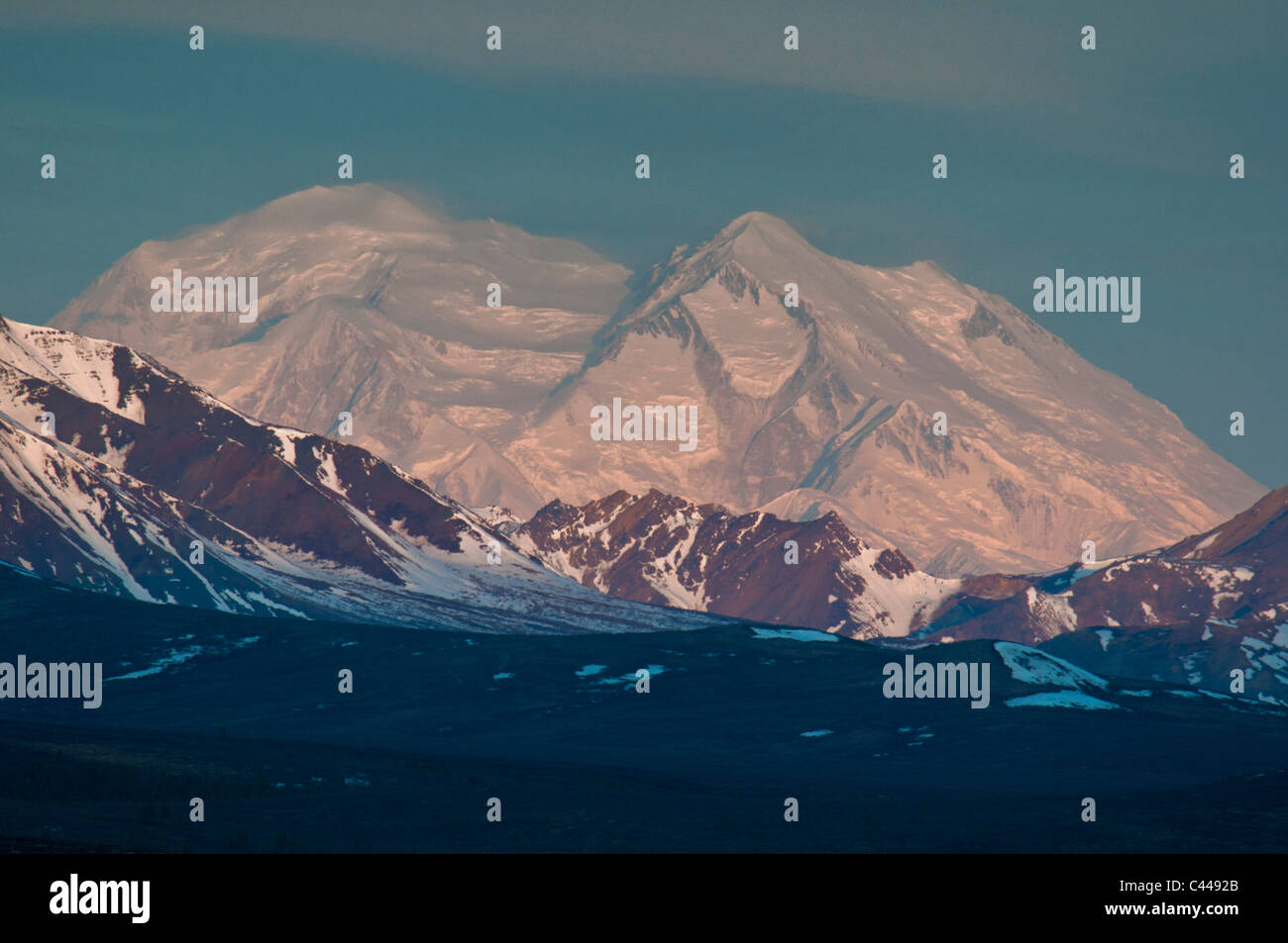 Mount McKinley, Denali National Park, Alaska, USA, Nordamerika, Landschaft, Berg, Gebirge, Schnee Stockfoto