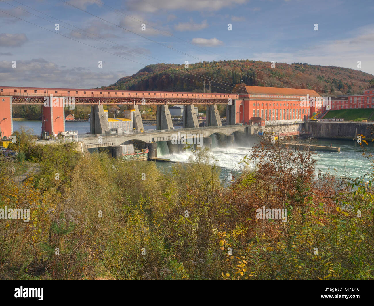 Eglisau, Herbst, Rhein, Kraftwerk, Energie, Kraftwerk, Kanton Zürich