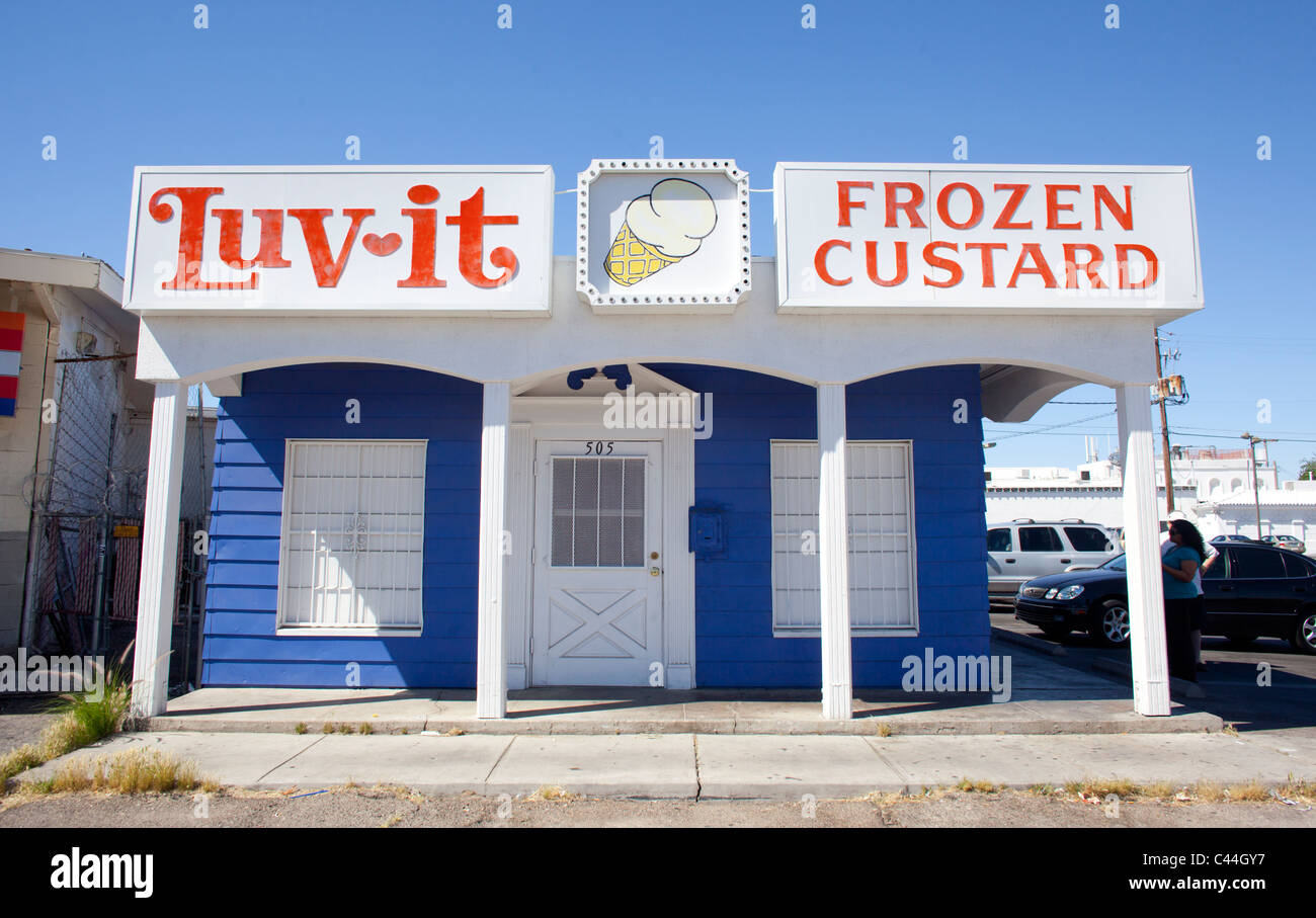 Frozen Custard Händler Luv It Frozen Custard in der Innenstadt von Las Vegas, Nevada. Stockfoto
