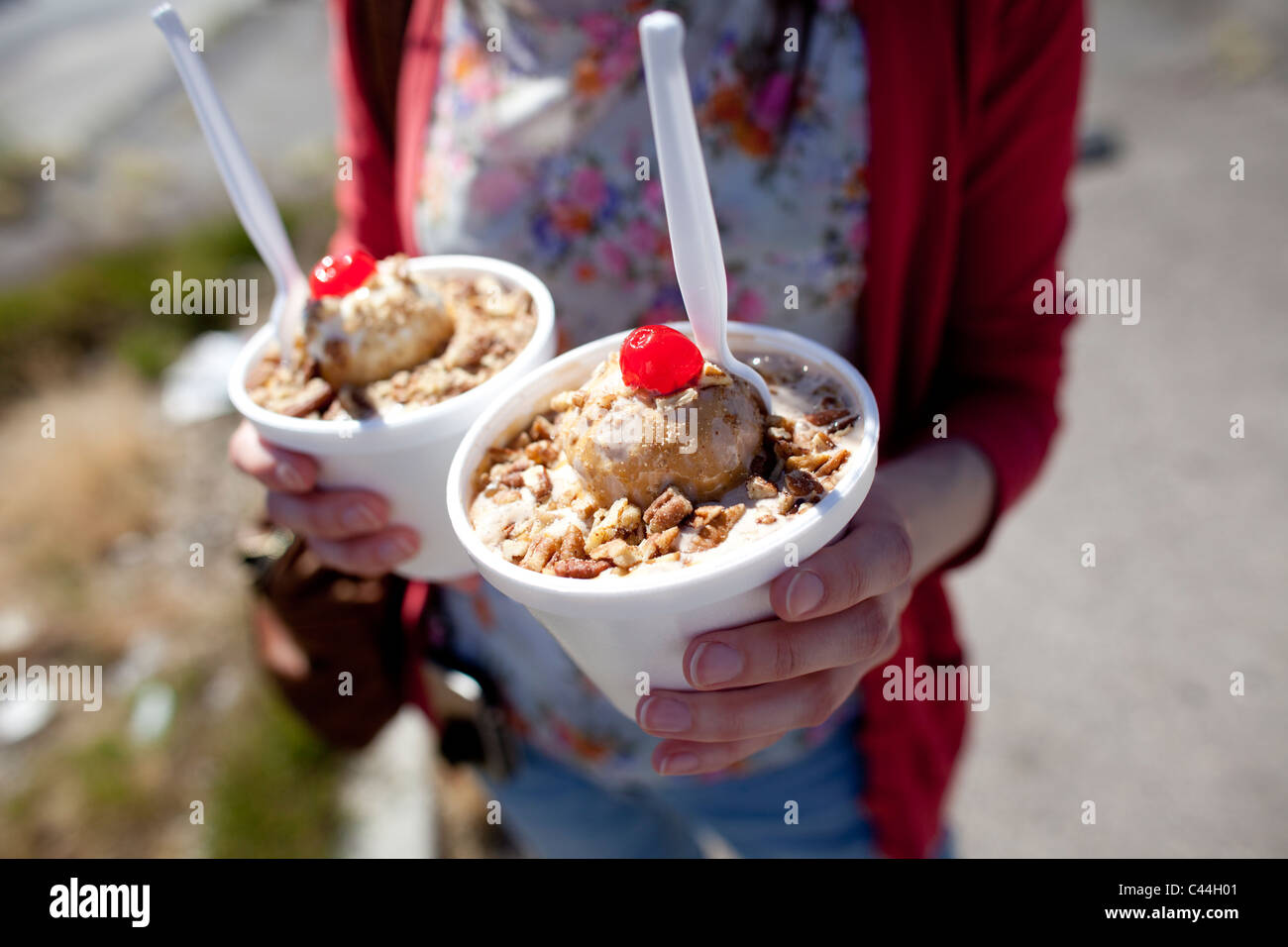 Frozen Custard von Luv-It Frozen Custard Einzelhändler in der Innenstadt von Las Vegas, Nevada. Stockfoto