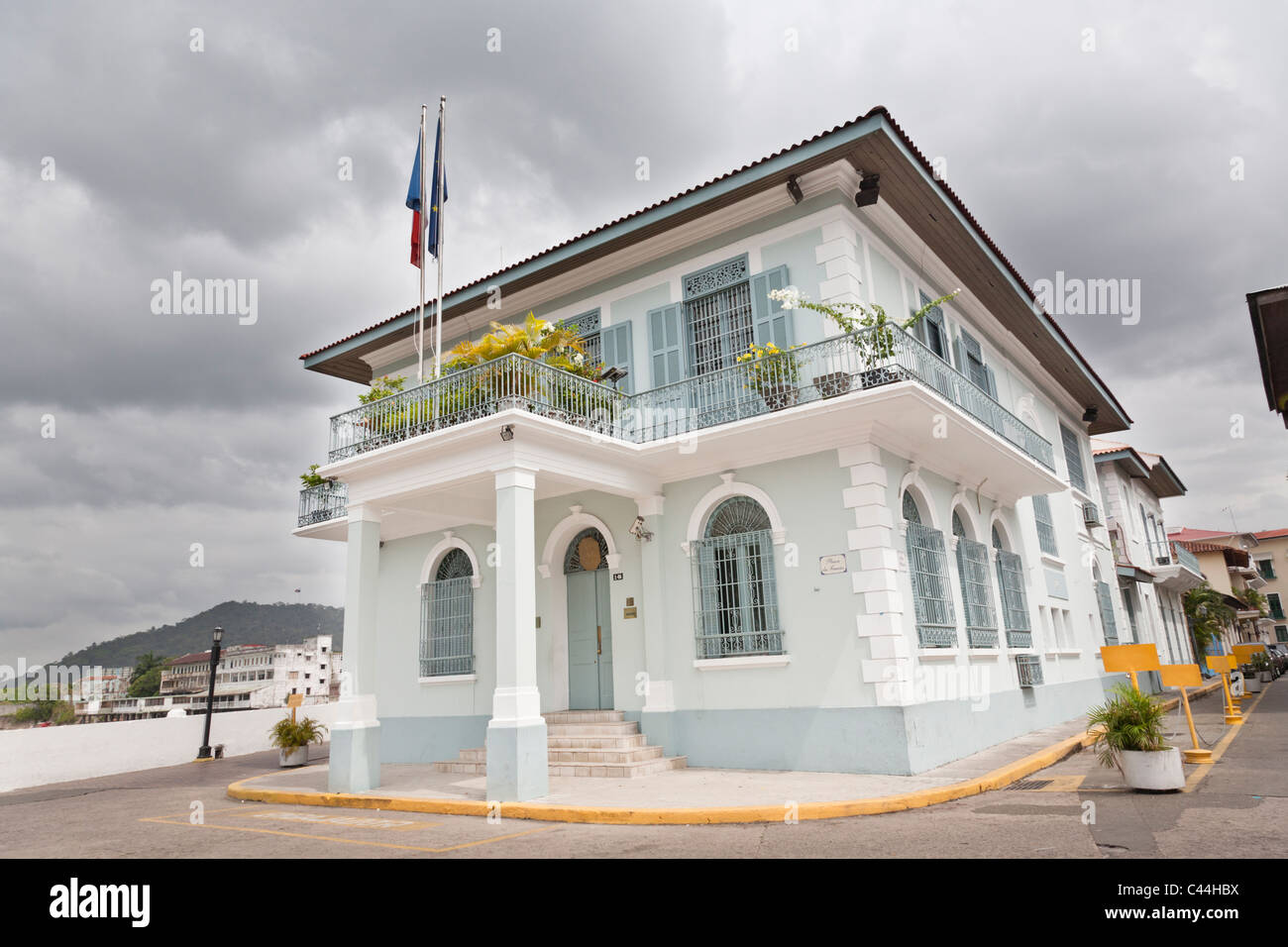 Französische Botschaft, Casco Viejo, Panama-Stadt. Stockfoto