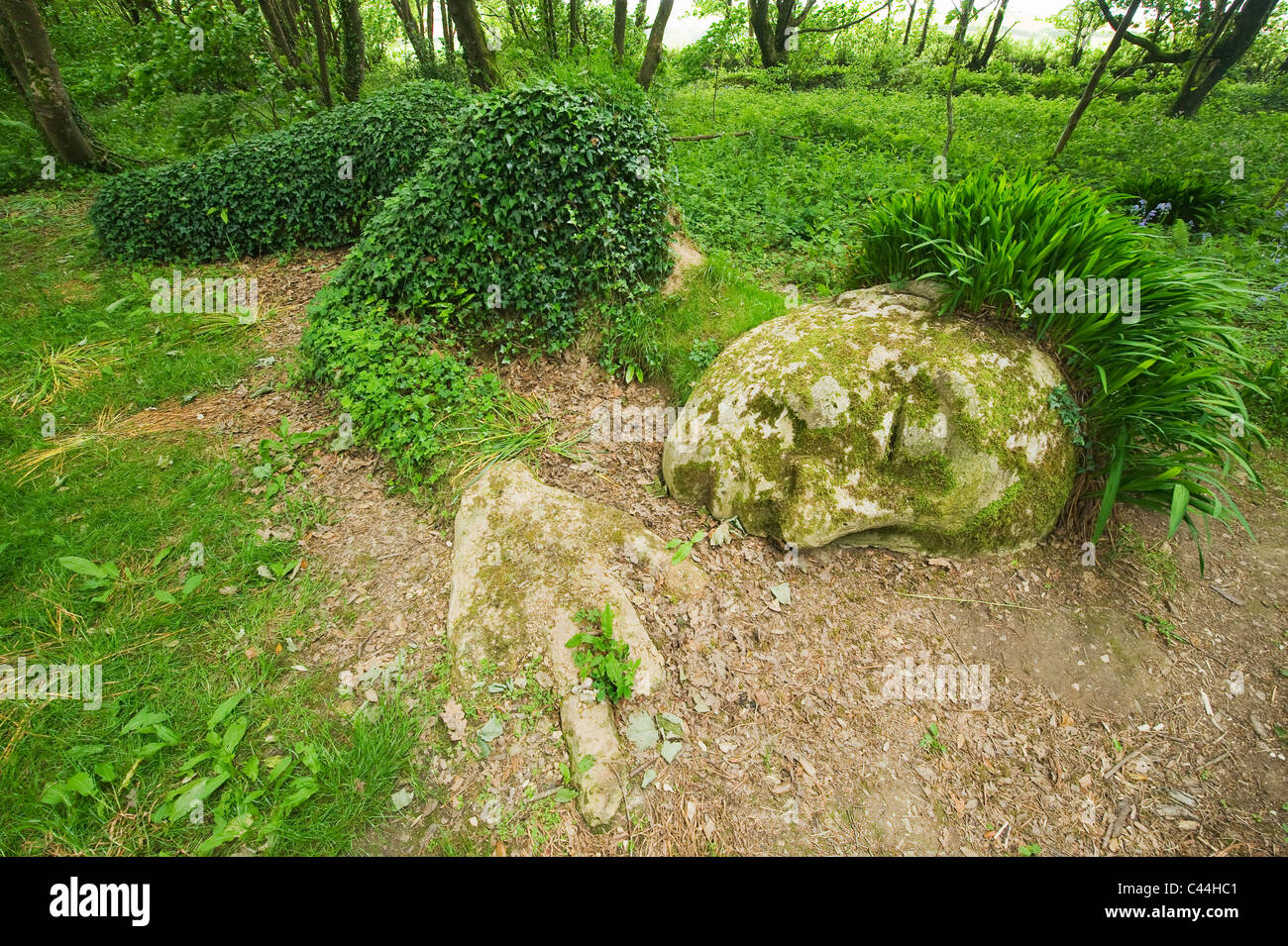 "Mud Maid', Garten Skulptur, Lost Gardens of Heligan, Künstler: Sue und Pete Hill, Cornwall Stockfoto
