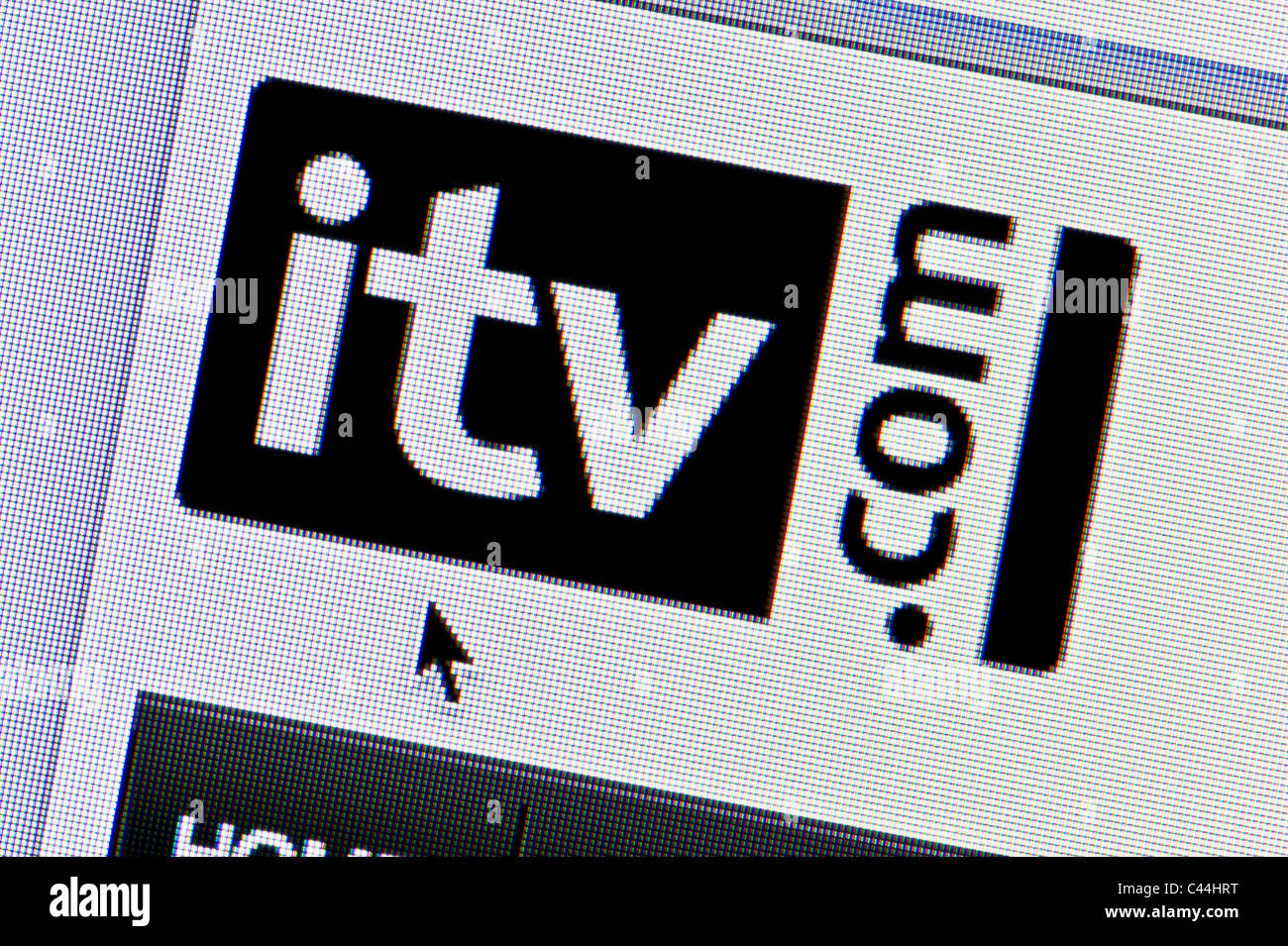 Nahaufnahme von der ITV-Logo auf ihrer Website gesehen. (Nur zur redaktionellen Verwendung: print, TV, e-Book und redaktionelle Webseite). Stockfoto