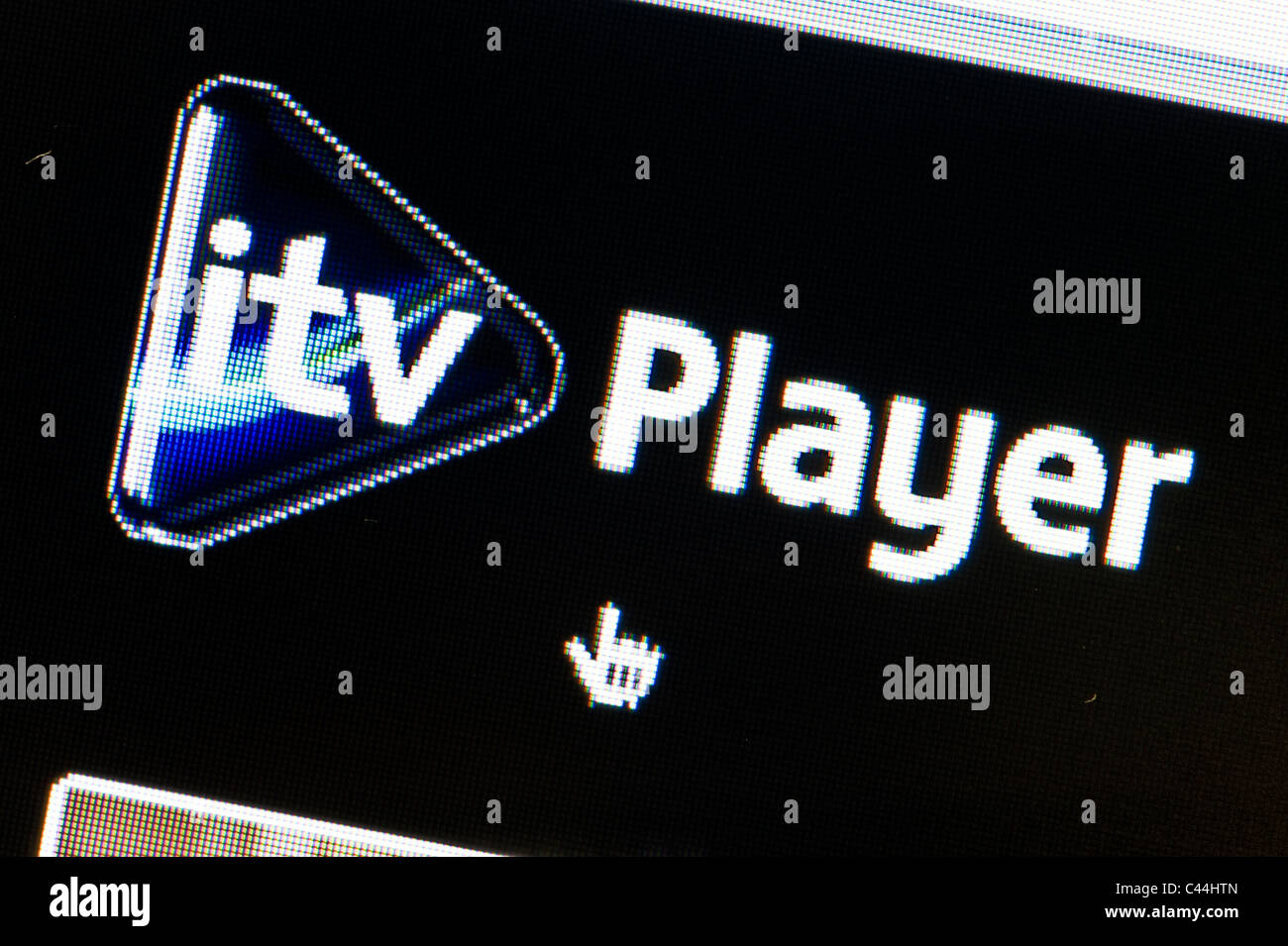 Nahaufnahme von ITV Player Logo auf ITV Website gesehen. (Nur zur redaktionellen Verwendung: print, TV, e-Book und redaktionelle Webseite). Stockfoto