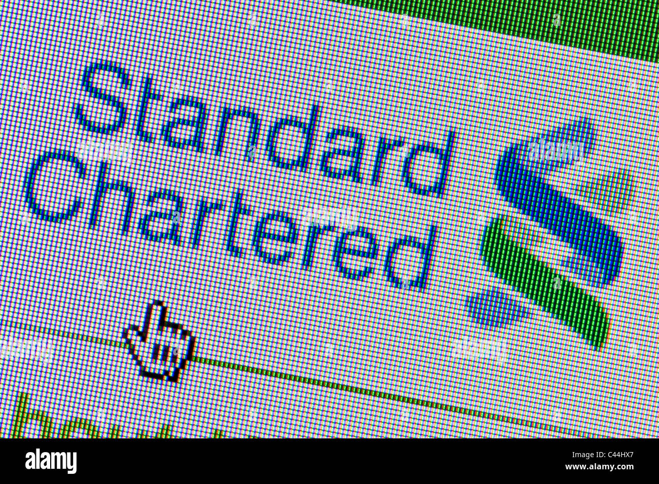 Nahaufnahme von der Standard Chartered Logo wie auf ihrer Website zu sehen. (Nur zur redaktionellen Verwendung: print, TV, e-Book und redaktionelle Webseite). Stockfoto