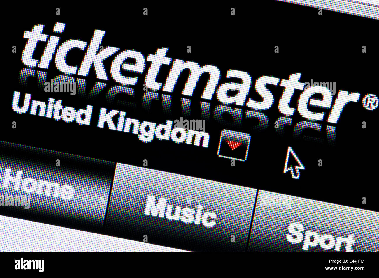 Nahaufnahme von Ticketmaster-Logo auf ihrer Website gesehen. (Nur zur redaktionellen Verwendung: print, TV, e-Book und redaktionelle Webseite). Stockfoto