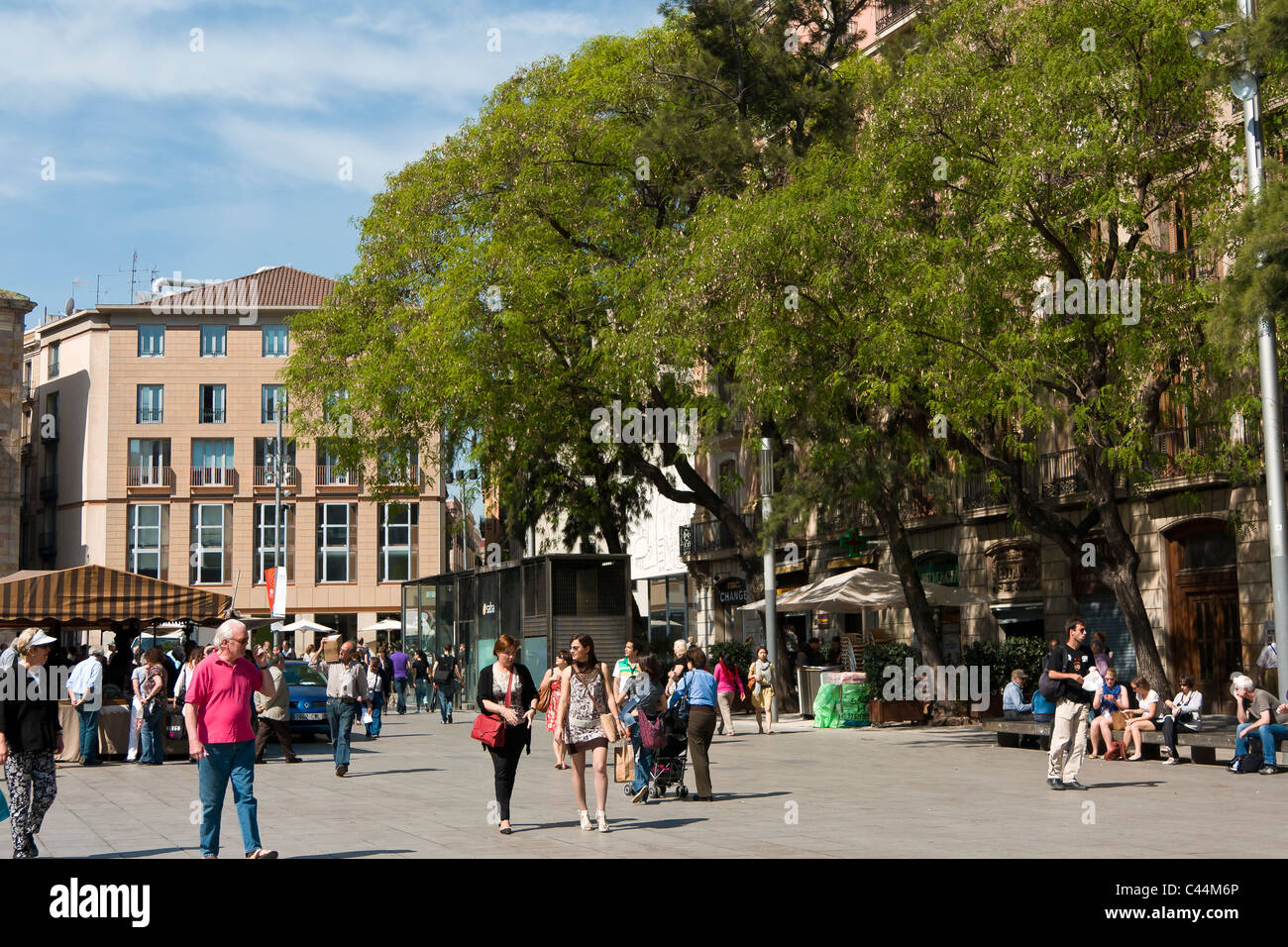 Plàca De La Seu, Barcelona, Spanien. Stockfoto