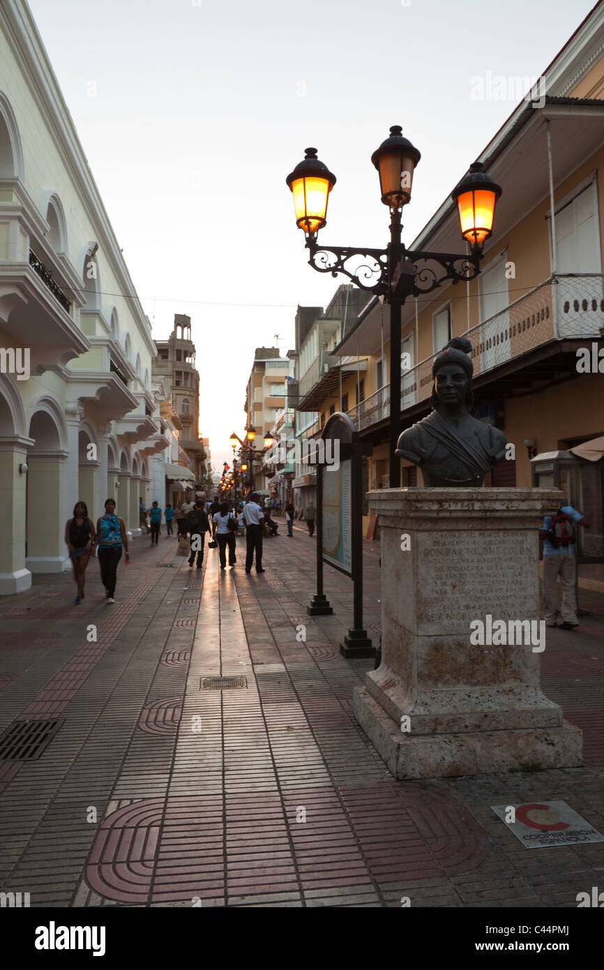 Koloniale Viertel Calle el Conde, Santo Domingo, Dominikanische Republik Stockfoto