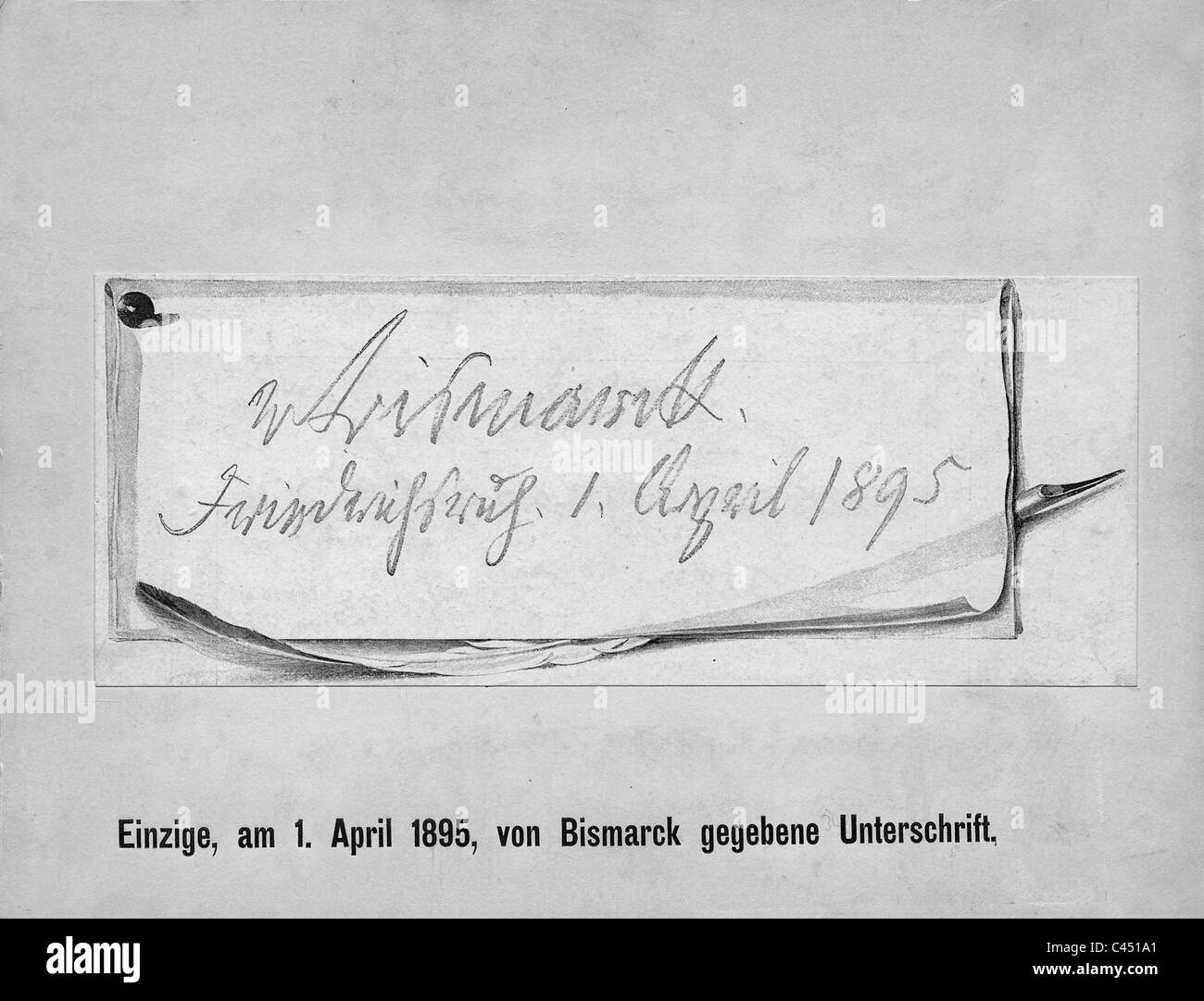 Unterschrift des Otto von Bismarck, 1895 Stockfotografie Alamy