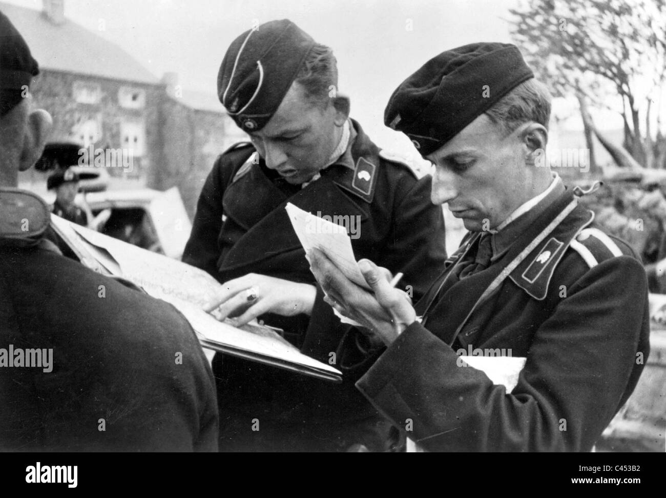 Deutsche Panzer-Besatzung in Frankreich 1940 Stockfoto