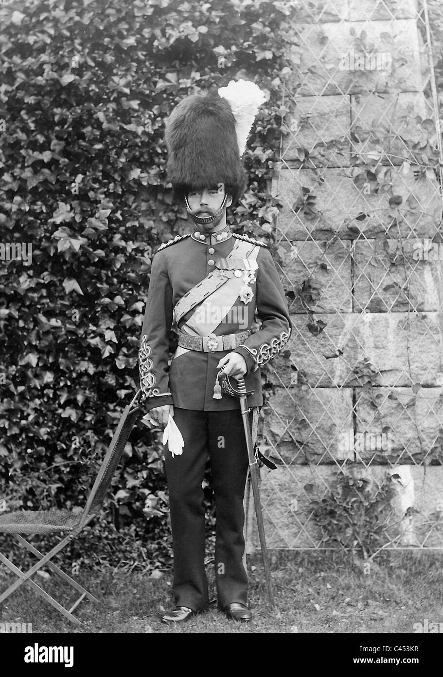 Zar Nicholas II in eine englische Garde-uniform Stockfoto