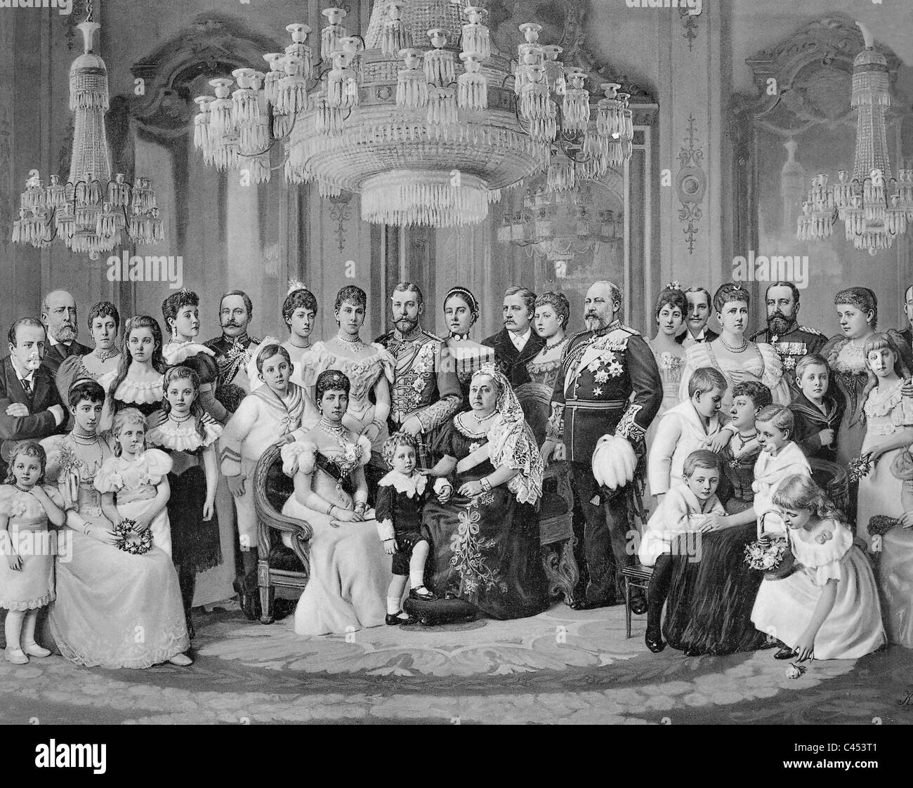 Königin Victoria von England, ihr Sohn Edward und ihre älteste Tochter Victoria Adelaide Stockfoto