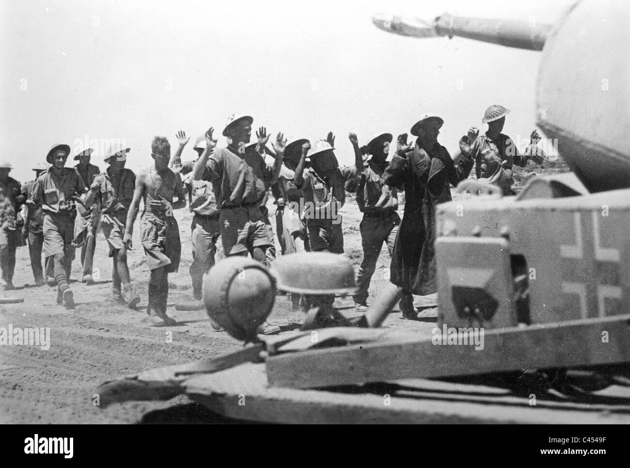 Britischen Gefangenen während des Kampfes um Tobruk 1942 Stockfoto