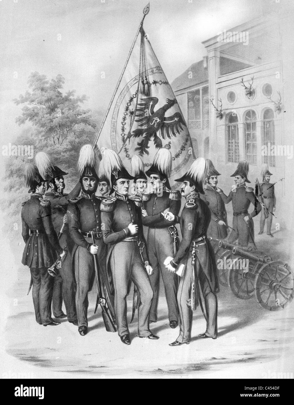 Mitglieder der Berliner Sportschützen, 1840 Stockfoto